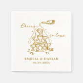 Elegant Modern Proost op Liefde Minimalistische Br Servet (Voorkant)