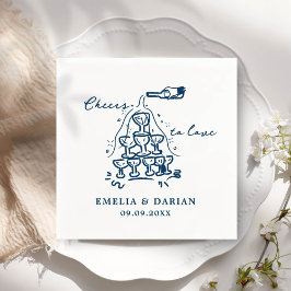 Elegant Modern Proost op Liefde Minimalistische Br Servet