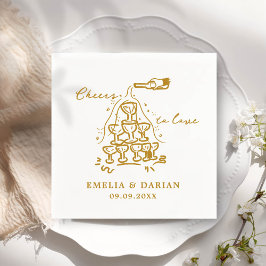 Elegant Modern Proost op Liefde Minimalistische Br Servet