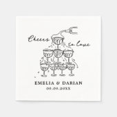 Elegant Modern Proost op Liefde Minimalistische Br Servet (Voorkant)