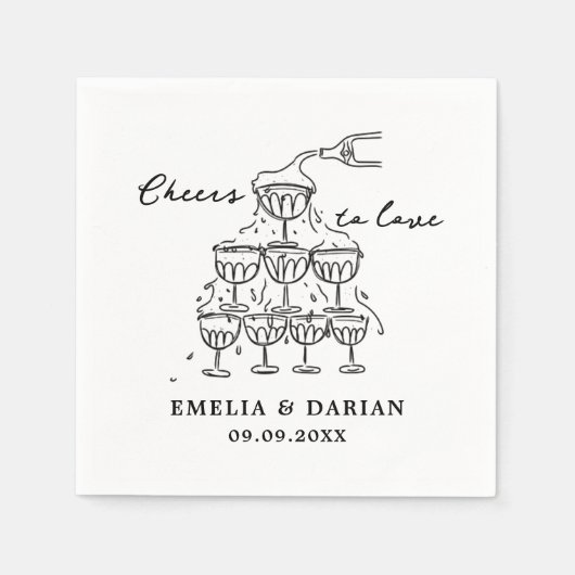 Elegant Modern Proost op Liefde Minimalistische Br Servet (Voorkant)