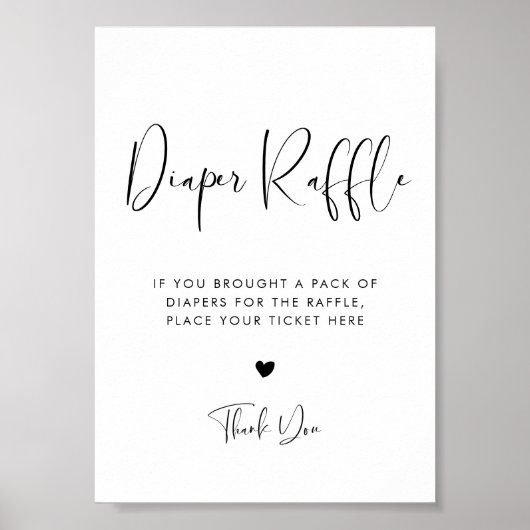 Elegant & Modern Raffle teken Poster (Voorkant)