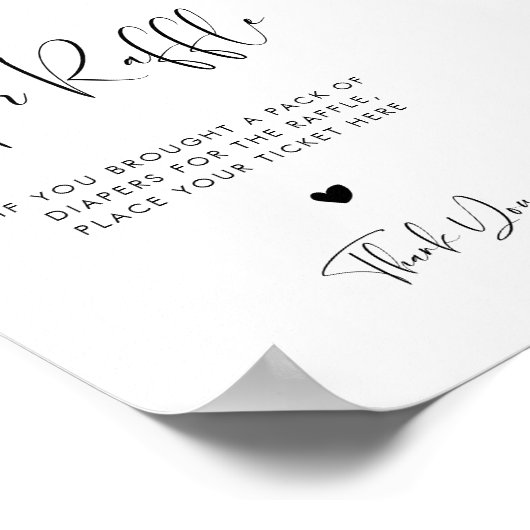 Elegant & Modern Raffle teken Poster (Hoek)
