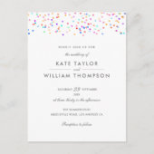 Elegant Modern Rainbow Confetti Photo Wedding Uitnodiging Briefkaart (Voorkant)