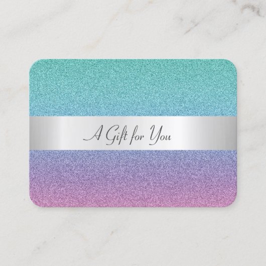 Elegant Modern Rainbow Ombre Glitter, Stripes Kortingskaartje (Voorkant)