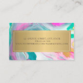 Elegant Modern Rainbow Ombre Marble Gold Visitekaartje (Achterkant)