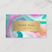 Elegant Modern Rainbow Ombre Marble Gold Visitekaartje (Voorkant)