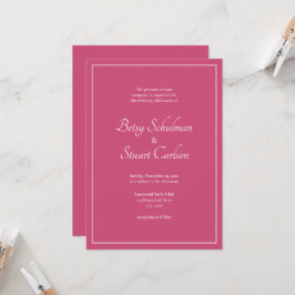 Elegant Modern Raspberry Pink Wedding Uitnodiging
