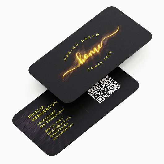 Elegant modern Real Estate Agent Realtor QR Visitekaartje