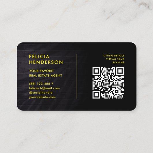 Elegant modern Real Estate Agent Realtor QR Visitekaartje (Achterkant)