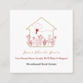 Elegant Modern Realtor Vastgoed Slogan Logo Vierkante Visitekaartje (Voorkant)