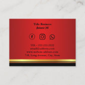 ELEGANT MODERN RED BLACK CORPORATE PROFESSIONAL VISITEKAARTJE (Achterkant)