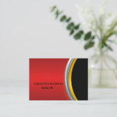 ELEGANT MODERN RED BLACK CORPORATE PROFESSIONAL VISITEKAARTJE (Staand voorkant)