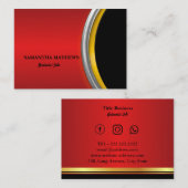 ELEGANT MODERN RED BLACK CORPORATE PROFESSIONAL VISITEKAARTJE (Voorkant / Achterkant)