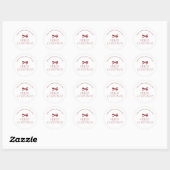 Elegant modern red bow Christmas holiday Ronde Sticker (Vel)