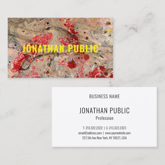 Elegant Modern Red Brown Abstracte Sjabloon Visitekaartje (Voorkant / Achterkant)