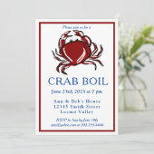 Elegant Modern Red Crab Boil Party Kaart (Staand voorkant)