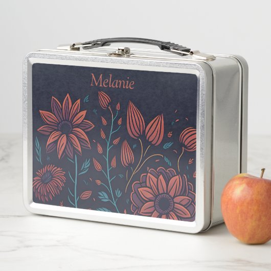 Elegant Modern Red en Blue Floral op maat (In situ)