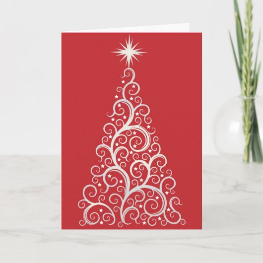 Elegant Modern Red Kerstmis Holiday Kaart (Voorkant)