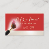 Elegant Modern, Red, Makeup Brush Reference Kaart (Voorkant)