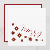 Elegant Modern Red Star Kerst Feestdagenkaart (Voorkant / Achterkant)