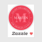 Elegant Modern Red Sticker (Vel)