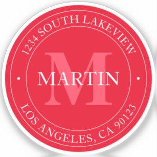 Elegant Modern Red Sticker