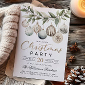Elegant Modern Retro Christmas Party Invitation Kaart