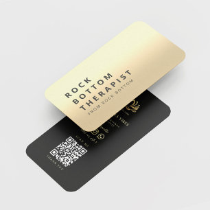 ELEGANT MODERN ROCK BOTTOM THERAPIST GOLD LOTUS VISITEKAARTJE
