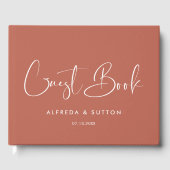 Elegant & modern Rode klei bruiloft gastenboek (Voorkant)