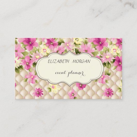 Elegant, Modern, Romantic, Flowers Visitekaartje (Voorkant)