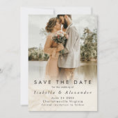 Elegant Modern Romantic Full Photo Wedding  Save The Date (Voorkant)