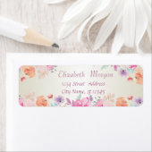 Elegant Modern Romantic Waterverf Flowers Etiket (Insitu)