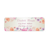 Elegant Modern Romantic Waterverf Flowers Etiket (Voorkant)