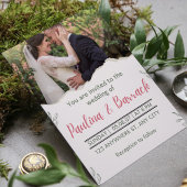 Elegant modern romantisch minimalistisch fotohuwel kaart