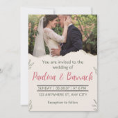 Elegant modern romantisch minimalistisch fotohuwel kaart (Voorkant)