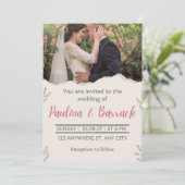 Elegant modern romantisch minimalistisch fotohuwel kaart (Staand voorkant)