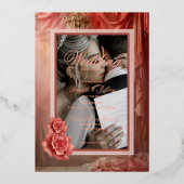 Elegant modern romantisch roos gouden folie folie uitnodiging (Voorkant)