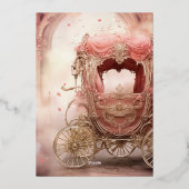 Elegant modern romantisch roos gouden folie folie uitnodiging (Achterkant)