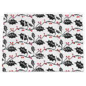 Elegant modern rood en zwart Holly Pattern Groot Cadeauzakje (Voorkant)