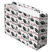 Elegant modern rood en zwart Holly Pattern Groot Cadeauzakje (Achterkant Gekanteld)