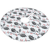 Elegant modern rood en zwart Holly Pattern Kerstboom Rok (Gekanteld)