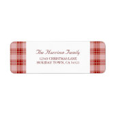 Elegant modern rood geplakt retouradres label (Voorkant)