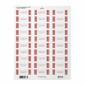 Elegant modern rood geplakt retouradres label (Full Sheet)