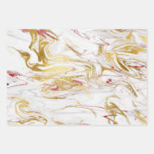 Elegant modern rood goudgroen witte marmer inpakpapier vel (Voorkant 3)