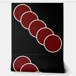 Elegant Modern Rood Wit Cirkelpatroon Zwart Behang