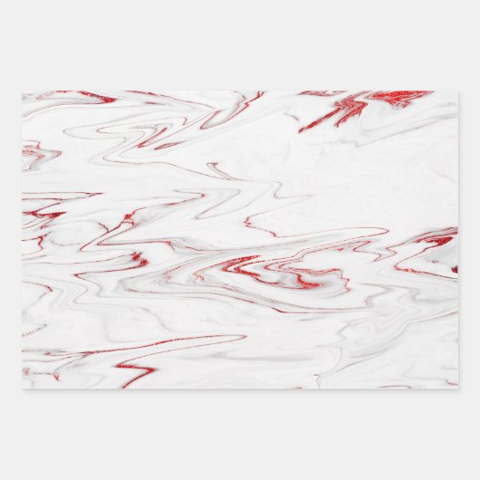 Elegant modern rood wit marmer inpakpapier vel (Voorkant 3)