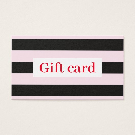 Elegant Modern Roos Black White Stripes Visitekaartje (Voorkant)