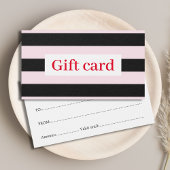 Elegant Modern Roos Black White Stripes Visitekaartje