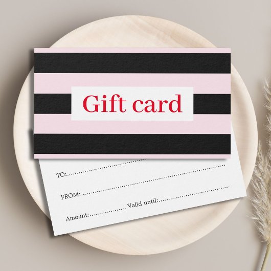 Elegant Modern Roos Black White Stripes Visitekaartje